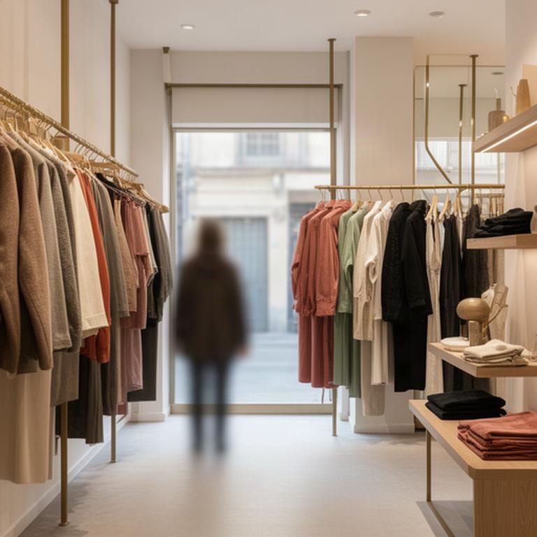 Boutique Eleganza Vera ad Albano Laziale con capi di stilisti locali esposti in modo ordinato